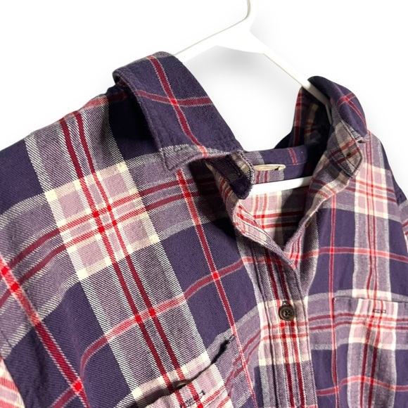 Duluth Company Flannel Shirt Purple Red Long Sleeve NO SIZE - Picture 2 of 6